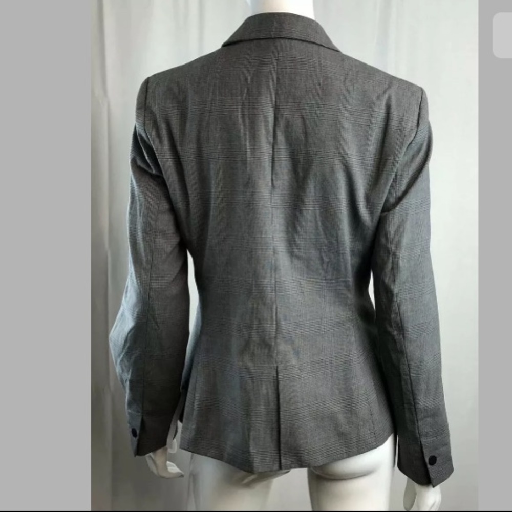 Zara Basic Plaid Stretchy One Button Blazer Jacket - image 4